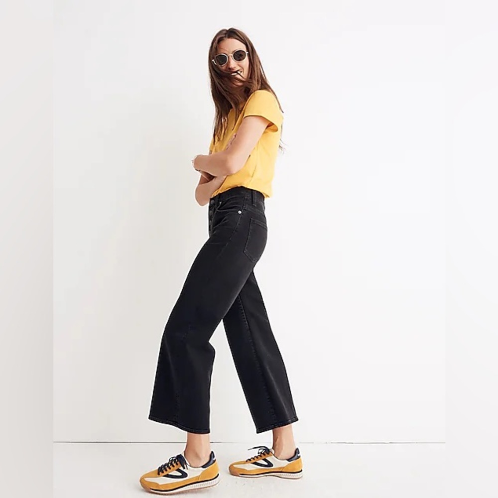 Madewell wide leg crop jeans lunar wash size 27